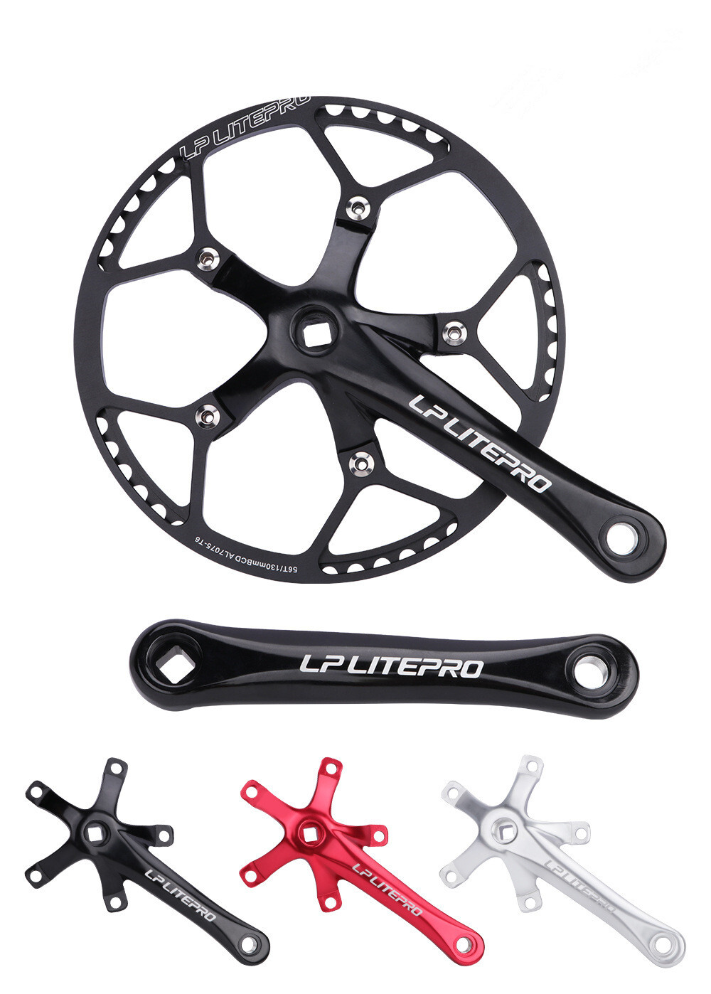 Litepro Bike Crankset Chainring Folding Bike Square Hole Crank Chainring BCD130