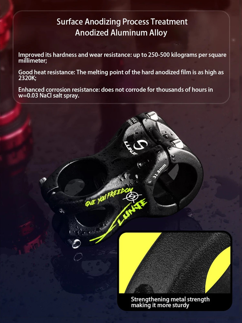 MTB Bike Stem 31.8x45mm Short Handlebar Stem 3D Forged Aluminum Alloy