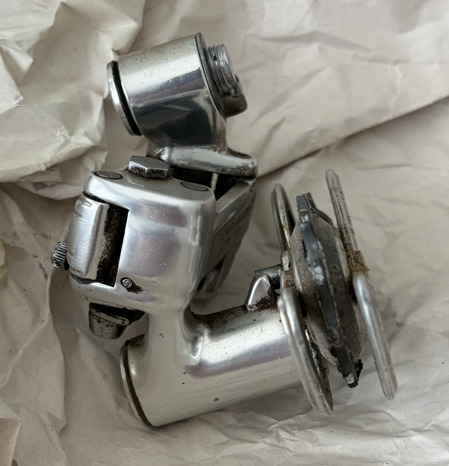 Vintage SunTour Superbe Rear Derailleur Short Cage Hanger Silver