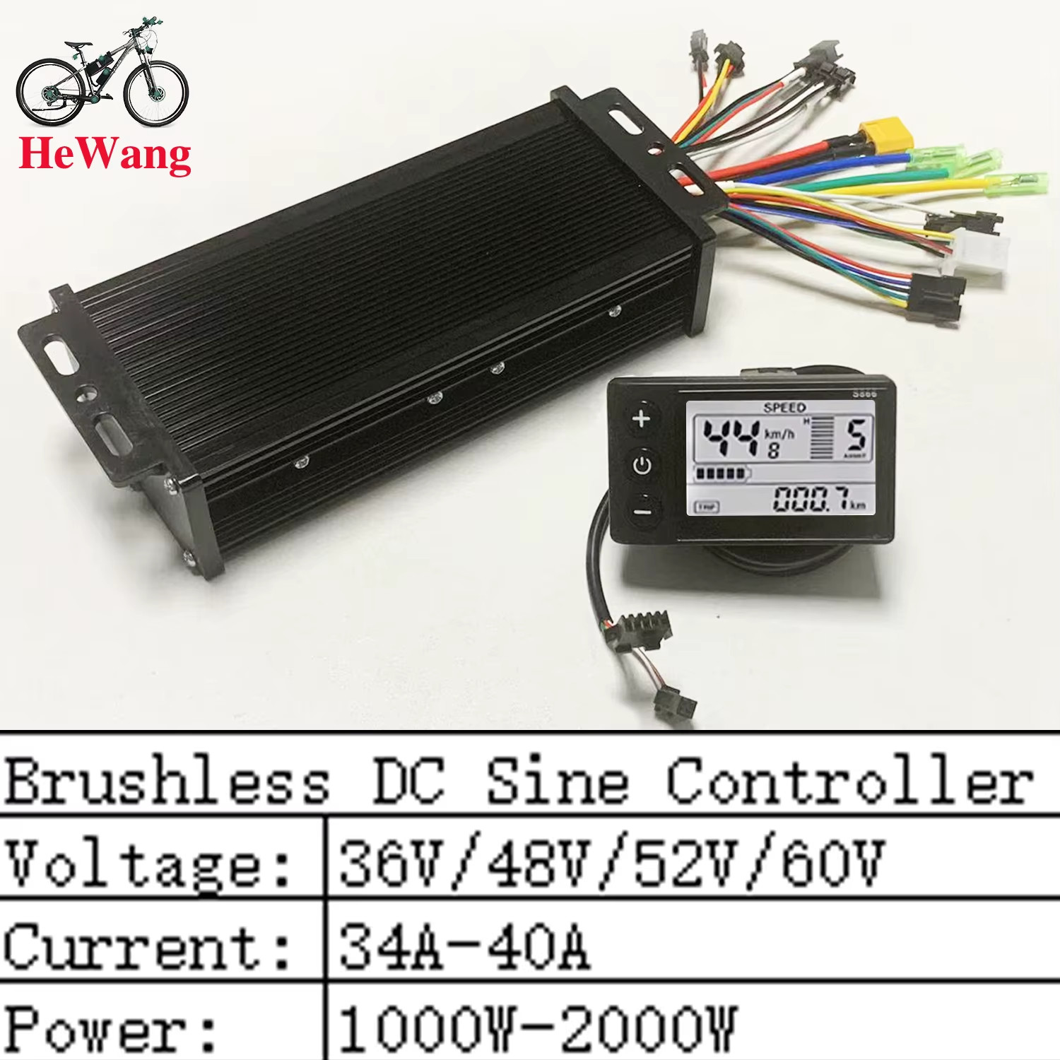 36V 48V 52V 64V 40A 3mode sine wave 1000-2000W brushless motor controller with N