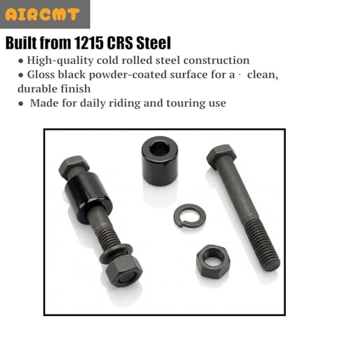 1 Pair Handlebar Riser Extension Spacers, Adds 1″ Height, Gloss Black Powder