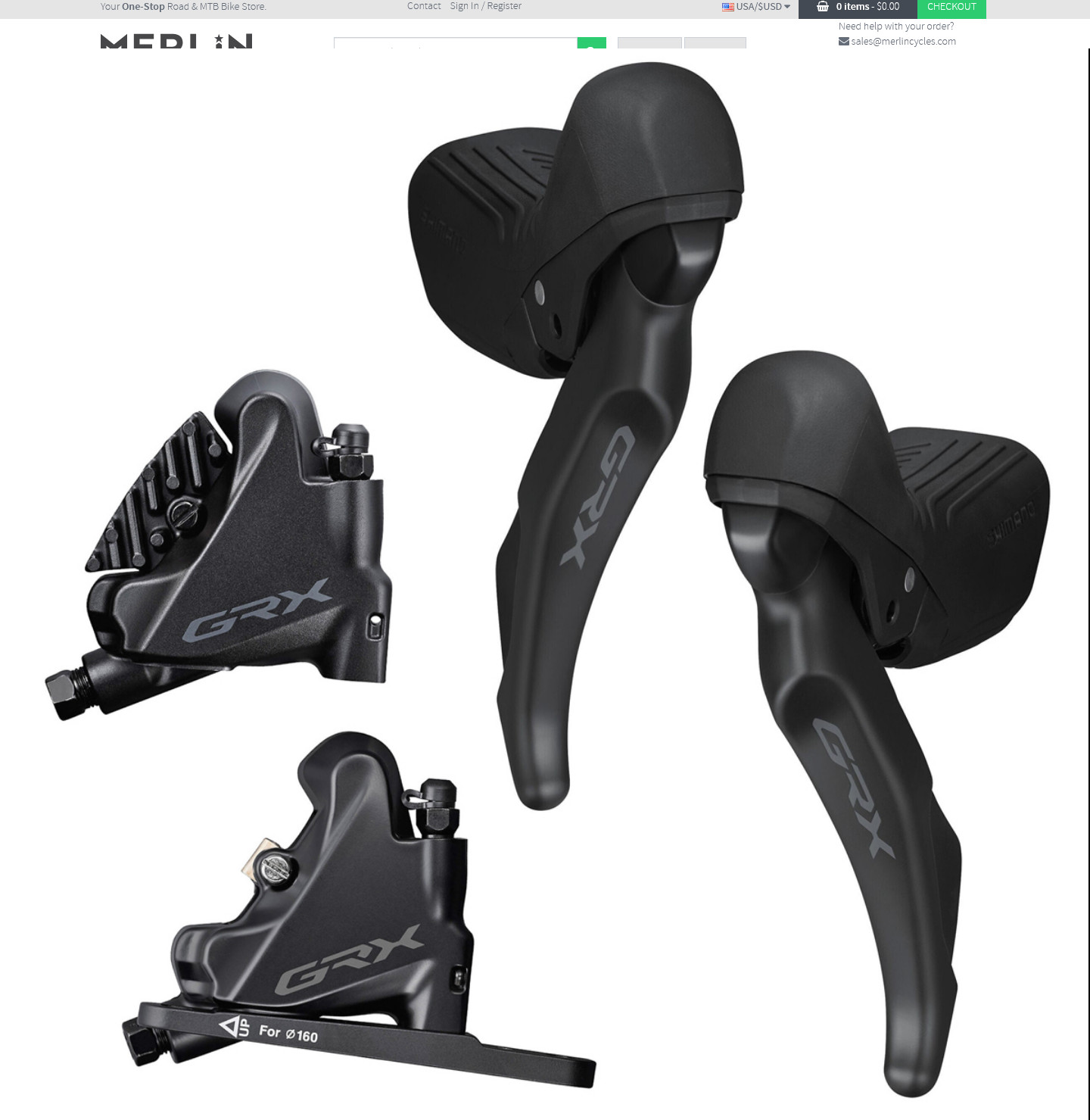 Shimano 1×12 GRX RX610 Shift Levers and RX400 Flat Mount Hydraulic Caliper Set
