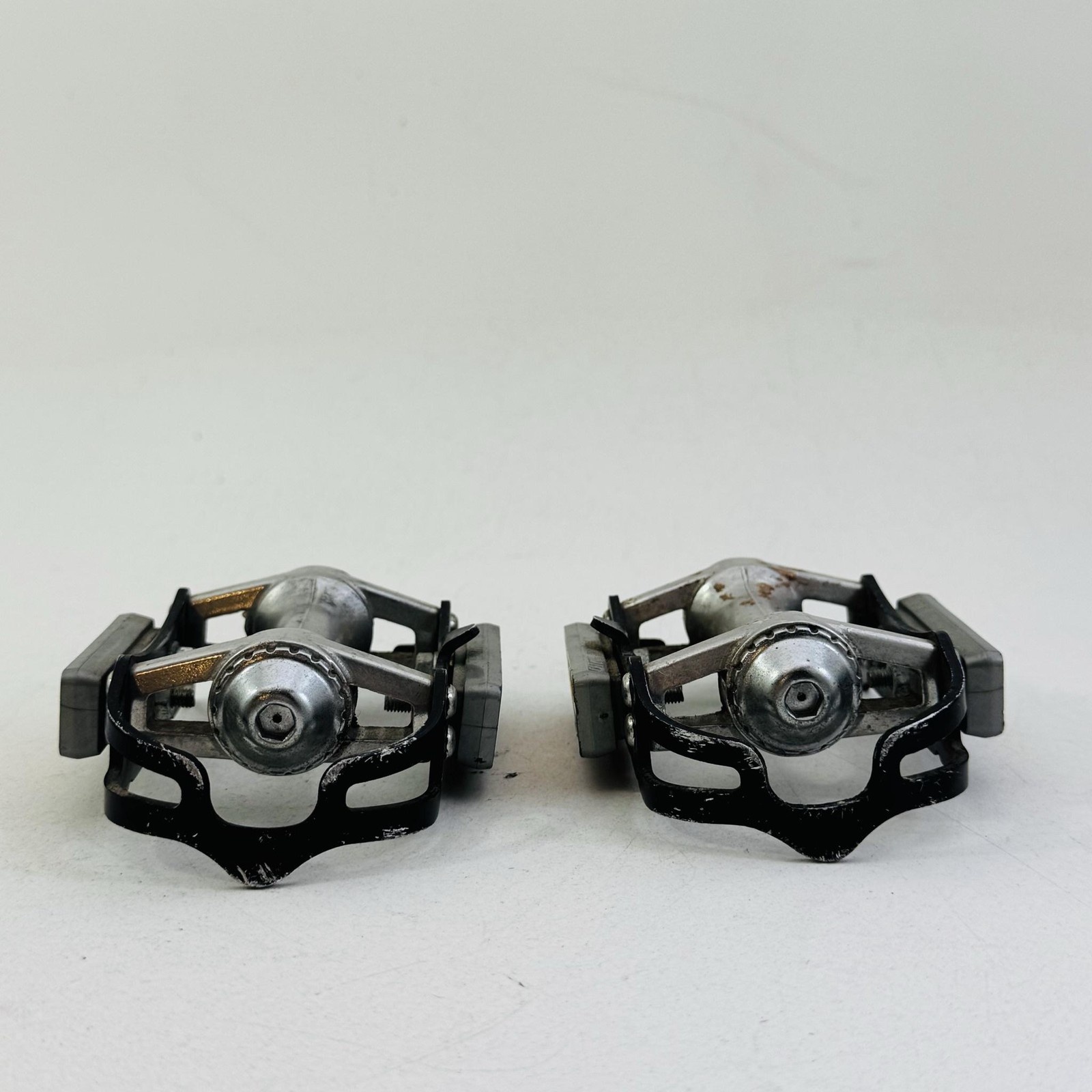 Vintage SR SP-100 Platform Bike Pedals Pair 9/16 In Silver Reflectors Road A05