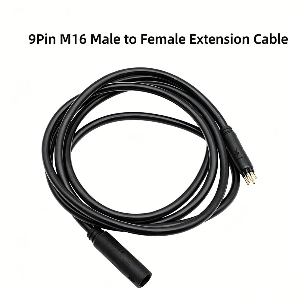 E-Bike 160cm 9 pin Waterproof Motor Cable Male to Female Extension Cable Parts
