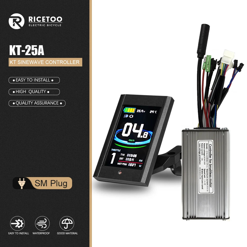 Electric Bike 500W/750W KT-25A Sine Wave Controller Set TF01U LCD Display