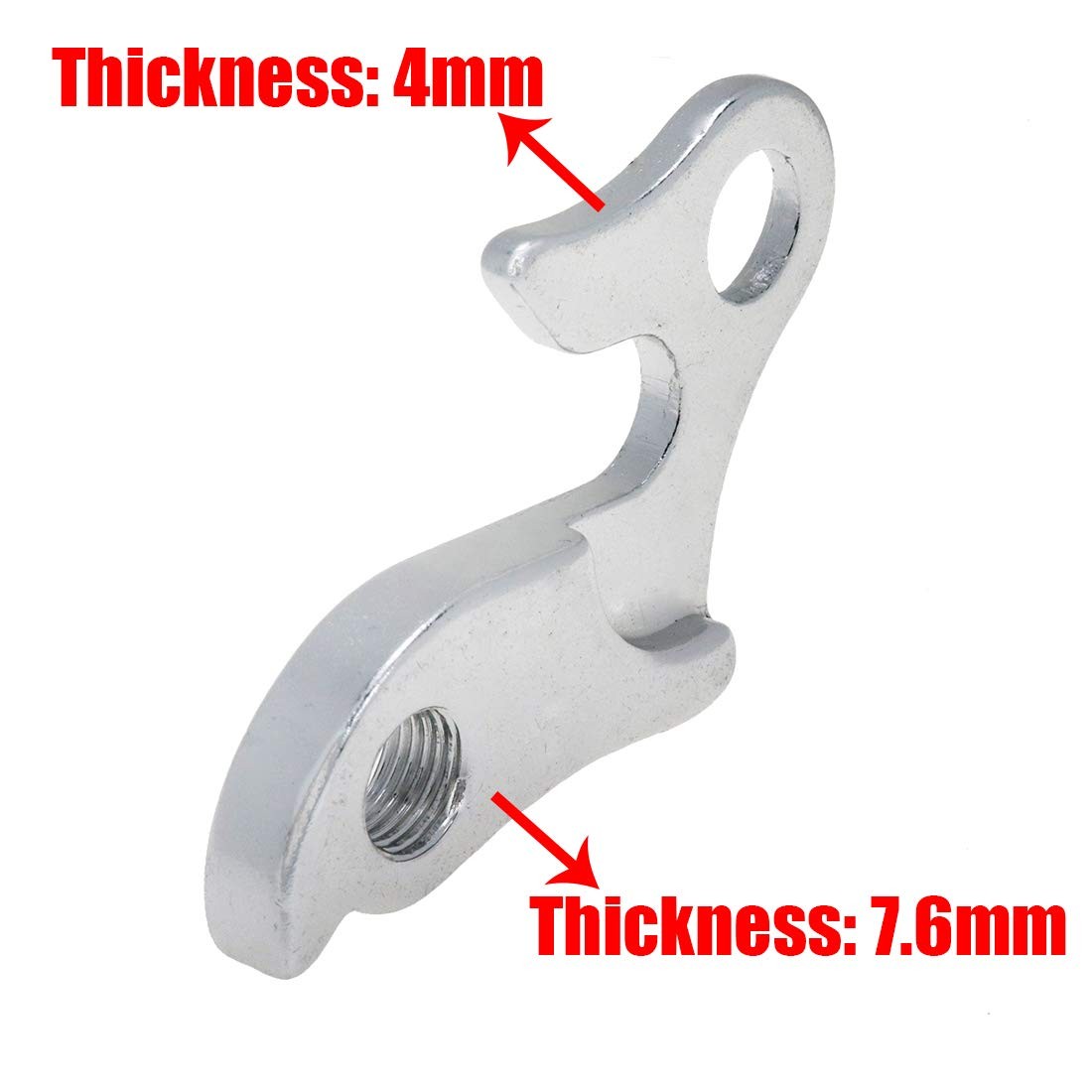 2 Pcs Universal Bicycle Bike Derailleur Hanger Frame Gear Tail Hook, Silver Tone