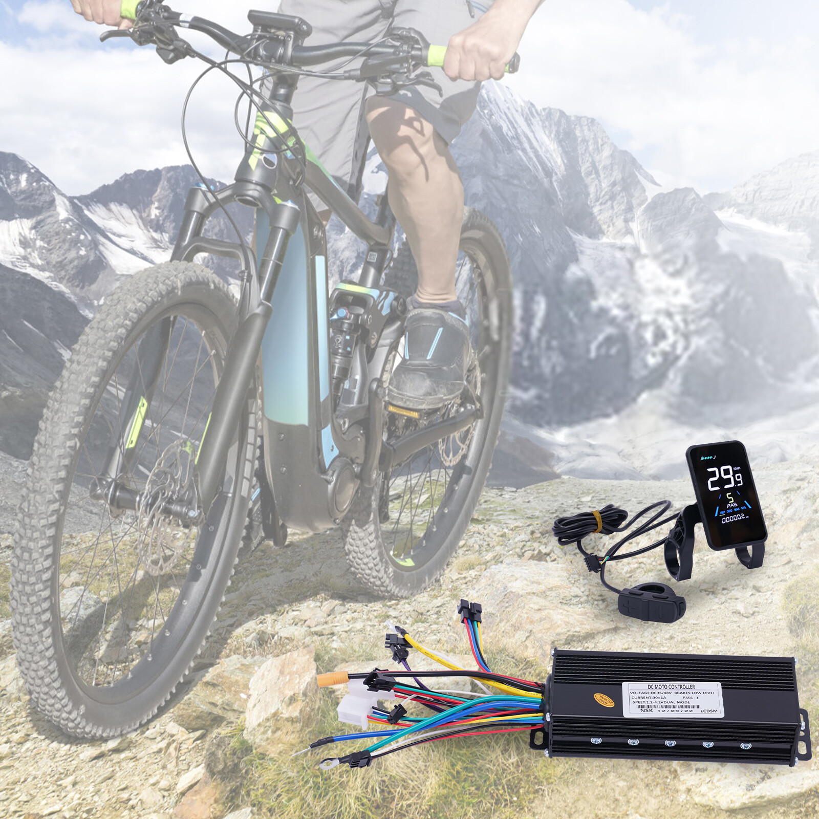 1200W 48V Electric Bicycle eBike Scooter Brushless Controller Kit LCD Display