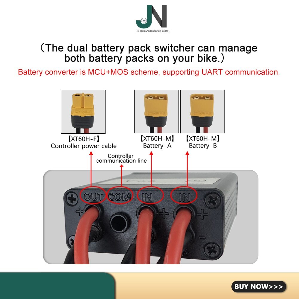 E-bike Discharge Converter Connection Adapter with XT60 Plug 20-72V 20A/30A/40A