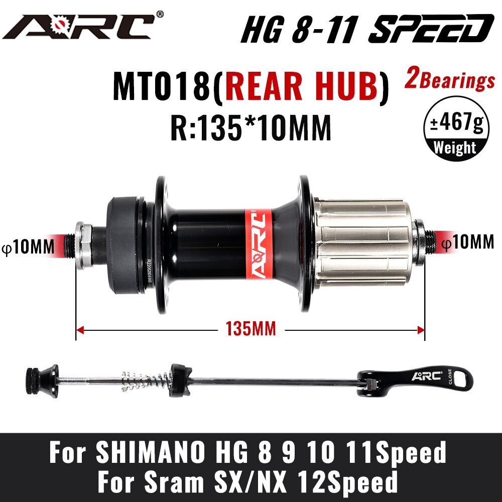 ARC Mountain Bike Disc Brake Hub Front Rear Sealed Bearing Hubs 32Holes 8-11S