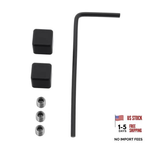 2pcs Square Bike Cable End Caps Aluminum Alloy with Screws and Hexagonal Black