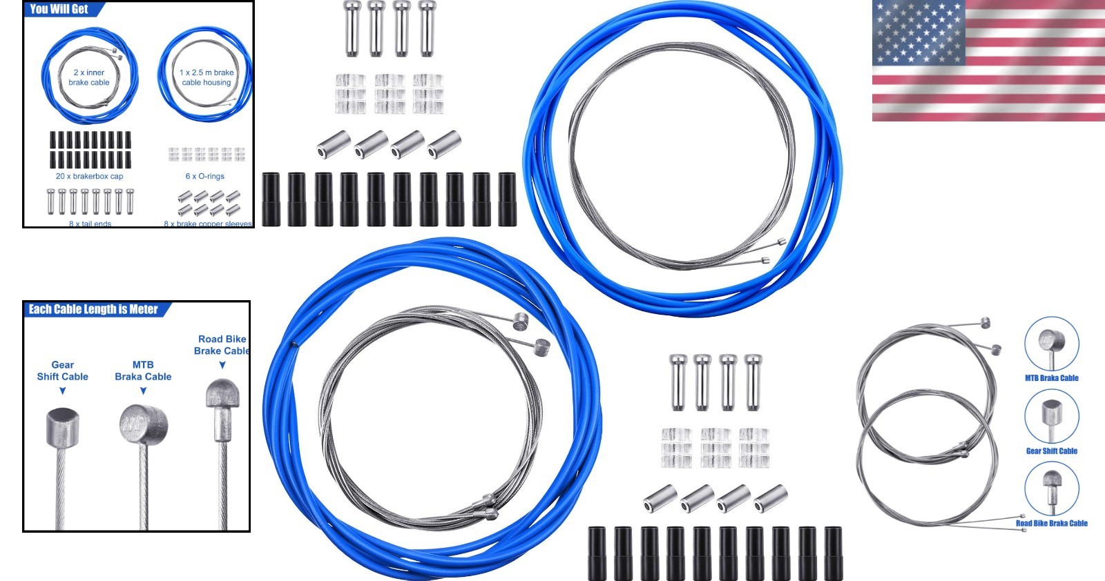 Durable Stainless Steel Bicycle Brake and Shifter Cable Kit – Maintenance Supply