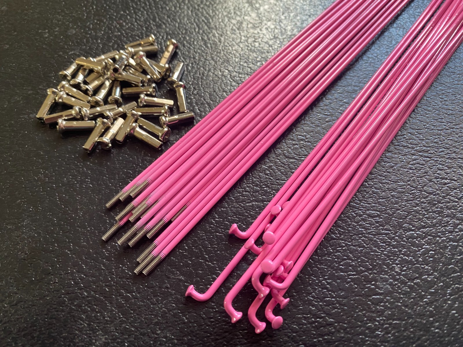 Bicycle Spokes & Nipples – 14G Stainless Steel – LIGHT PINK (CHOOSE YOUR LENGTH)