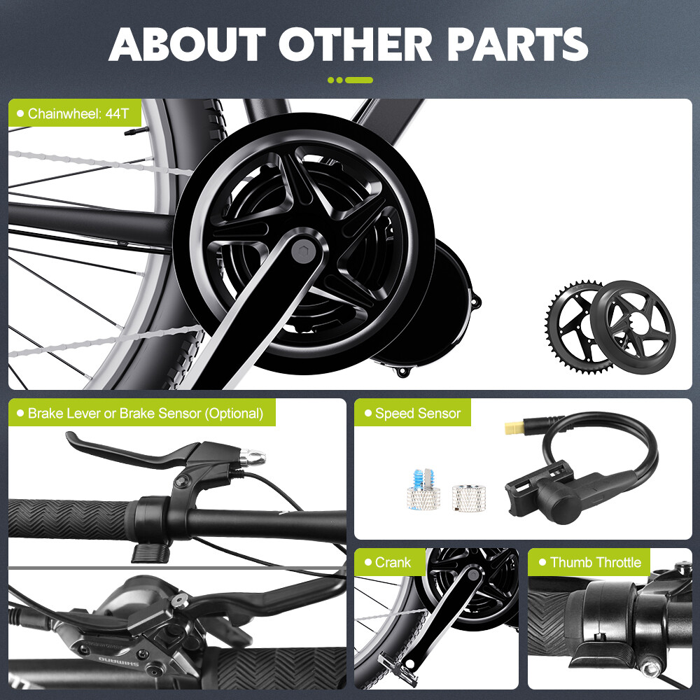 Tongsheng 48V 750W Mid Drive Motor Torque Sensor Electric Bike Conversion Kit US
