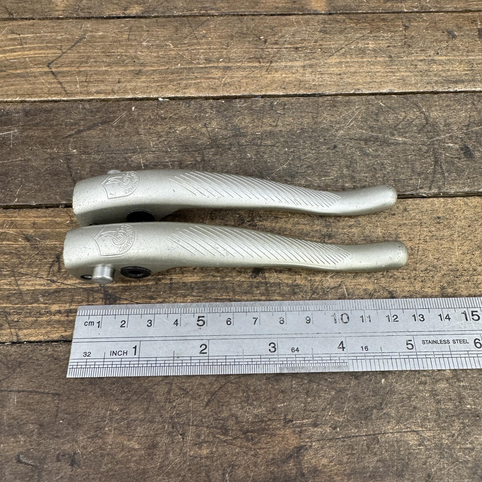 Vintage Campagnolo Prototype Brake Lever Blades Shield Pair Drop Bar Road Parts