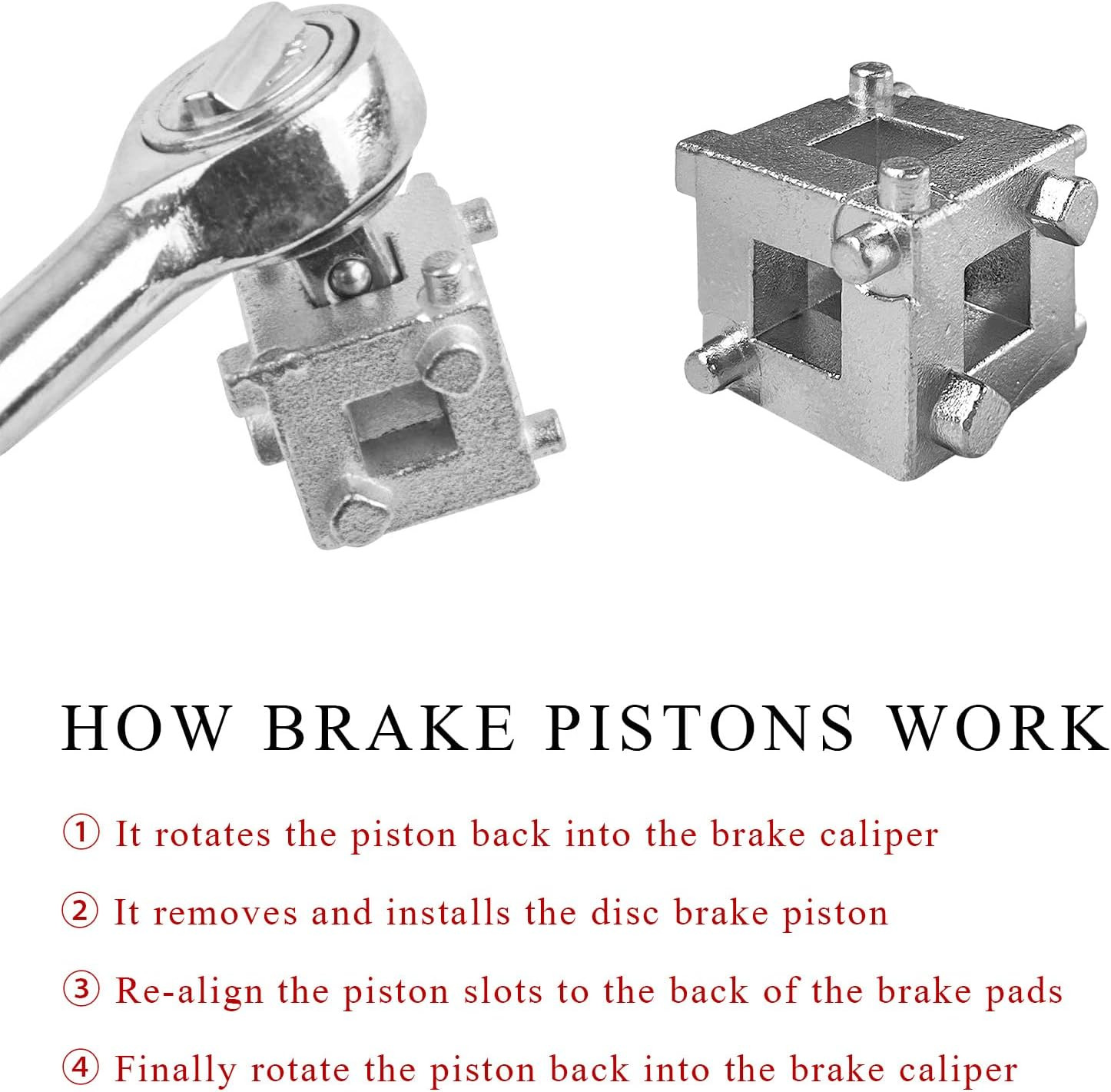 3/8″ Disc Brake Piston Caliper Wind Back Cube Tool, Car Cube Brake