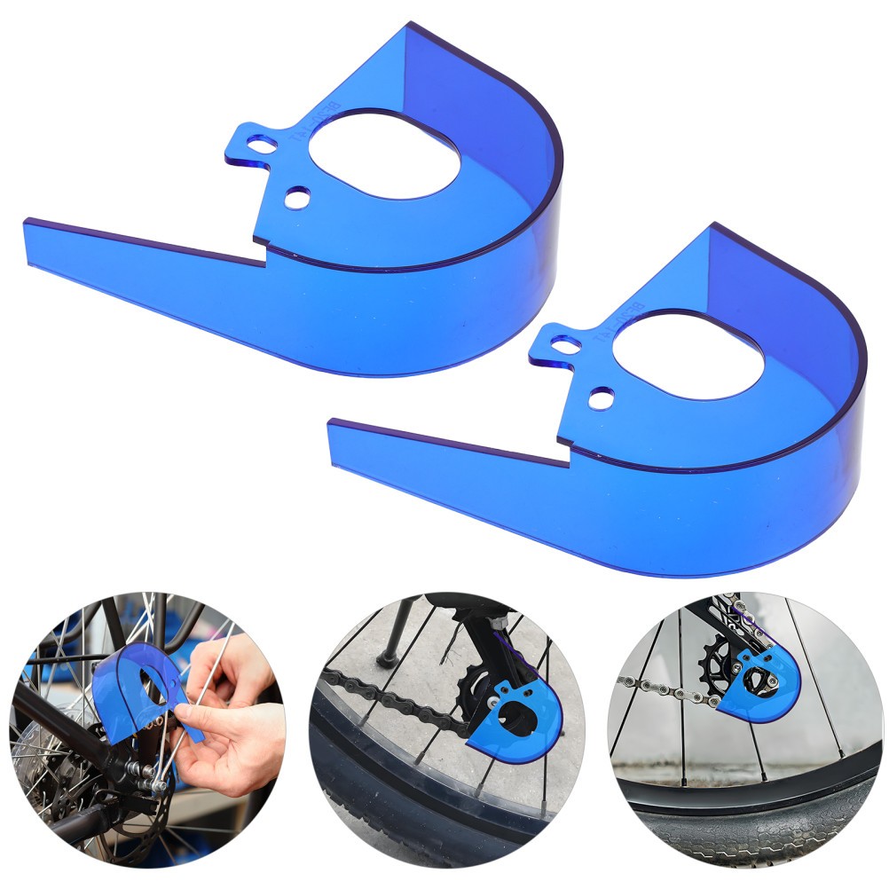 2Pcs Plastic Bike Chain Protector Sleeve Blue for Mountain and Road Bikes