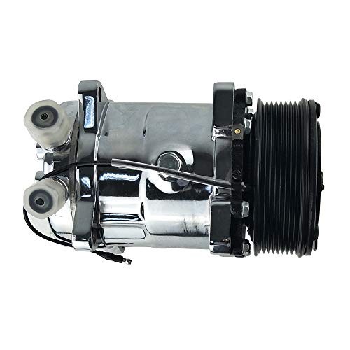 Universal A/C Compressor with PV8 Clutch Sanden 508 5H14 R134A Chromed