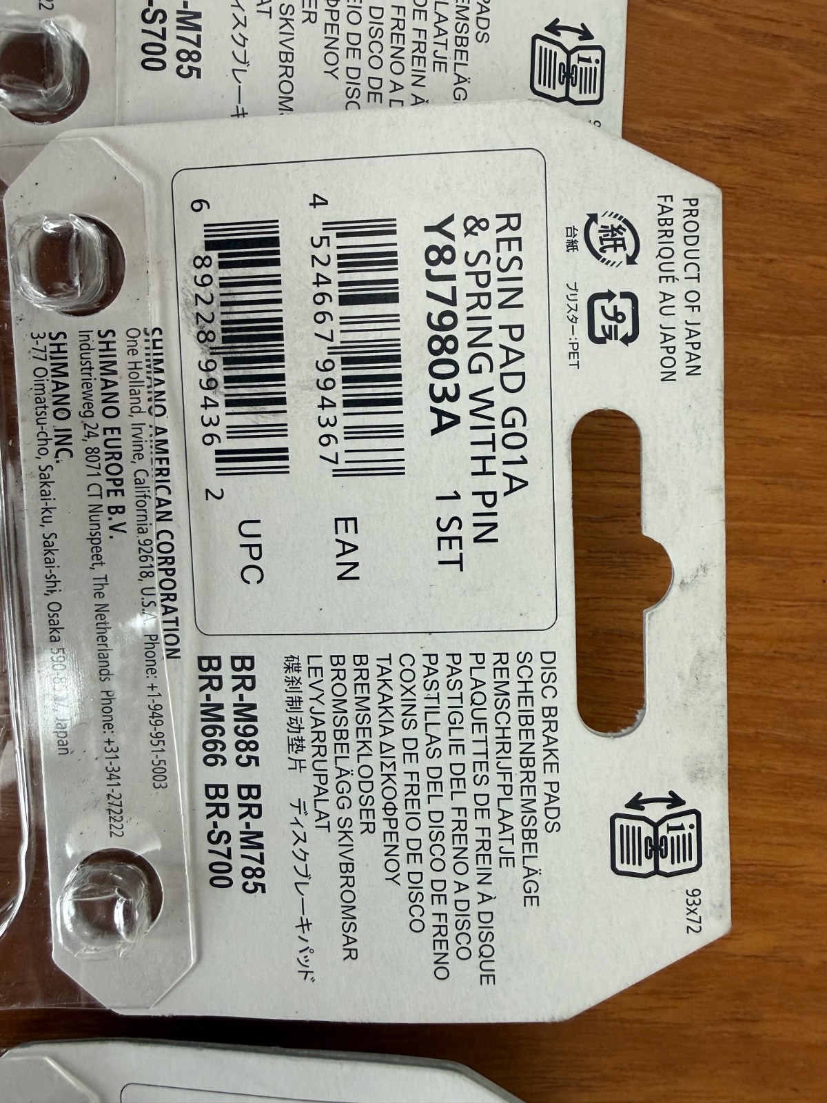 Shimano G01A Disc Brake Pad – Y8J79803A – NEW