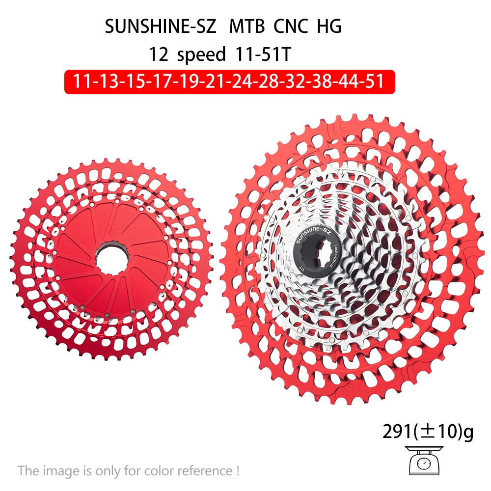 SUNSHINE 12 Speed MTB Bike Ultralight Cassette 11-46/50/51T Freewheel HG freehub