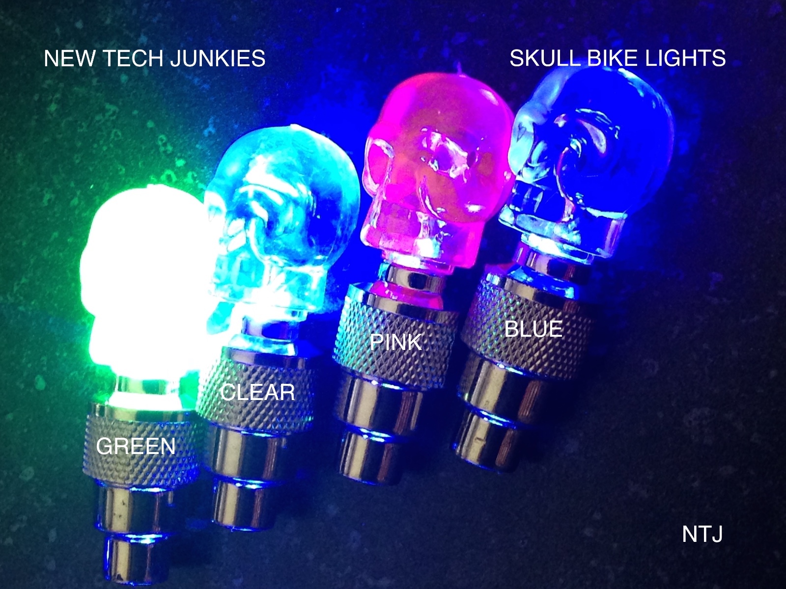(ONE) SKULL head Valve Stem CAP LED Bike Bicycle Car Motorcycle Wheel tire Light