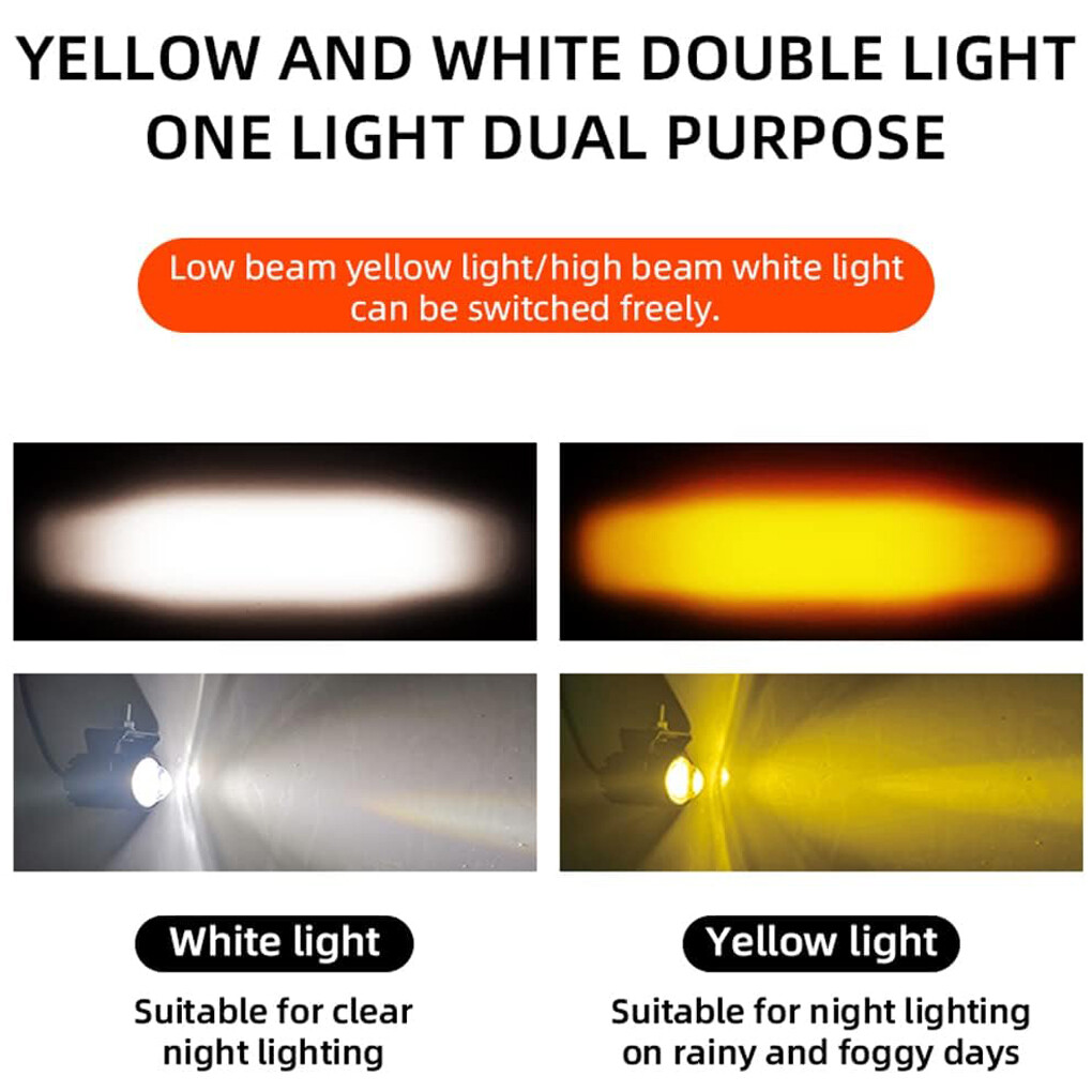 For Sur Ron Surron Bee X S X160 X260 Yellow White Spot Driving Fog Light 2 Pack