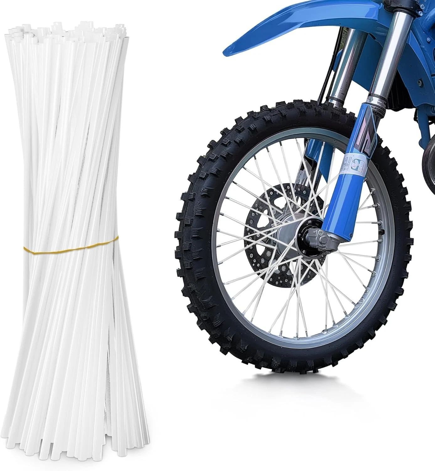 72x Spoke Skins Covers Wheel Rim Guard Protector Wraps For Dirt Bike Motorcycle