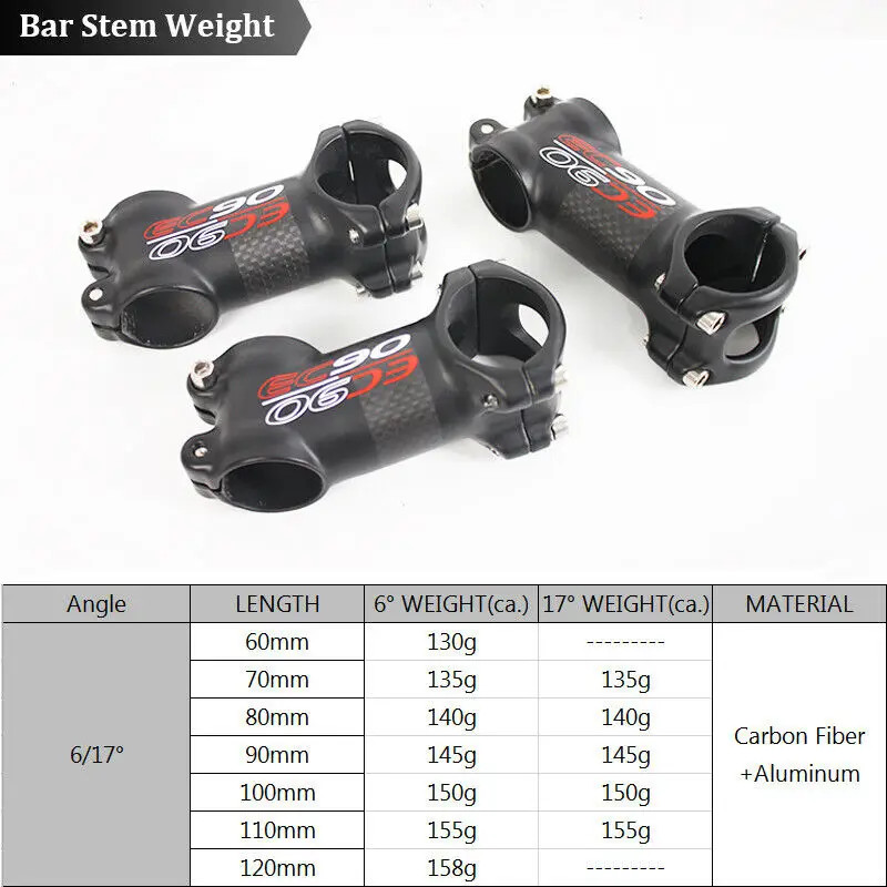 31.8mm Mountain Bike Handlebar Stem 6/17degrees 60-120mm Cycling Accesorios