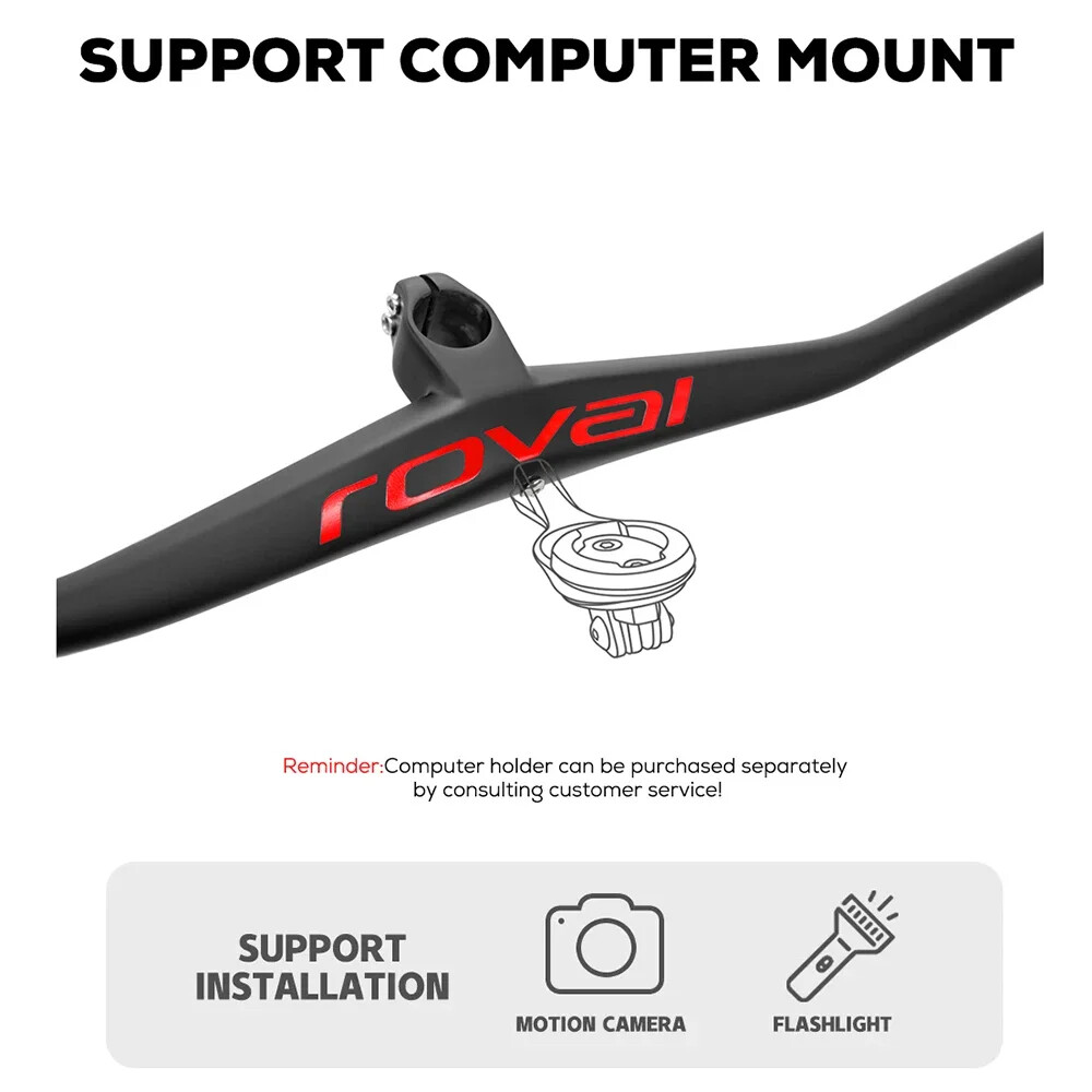 UD Matte Carbon Integrated MTB Bicycle Handlebars Cockpit 0 Degree with Stems