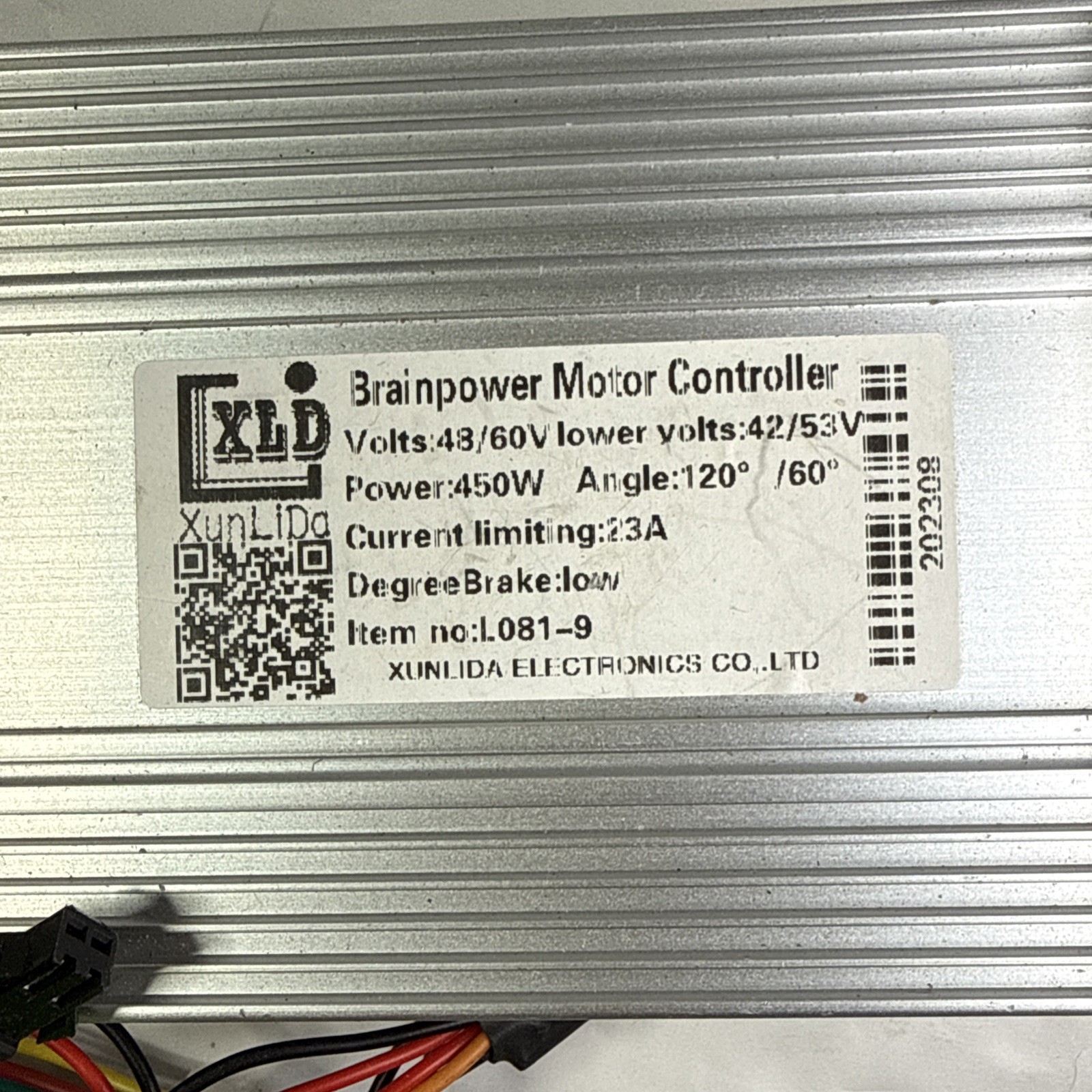 XLD Brainpower DC Motor Controller 48V/60V 450W 23A Brushless E-Bike Scooter