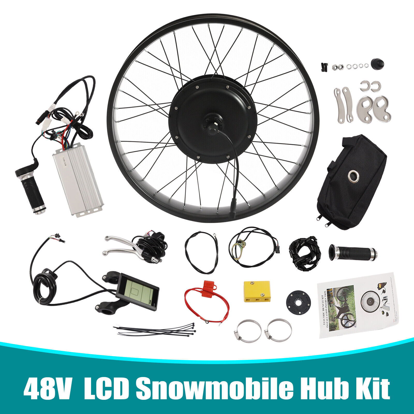 Fat Tire Electric Bicycle Motor 26″ 1200W E-Bike Rear Wheel LCD Conversion Kit