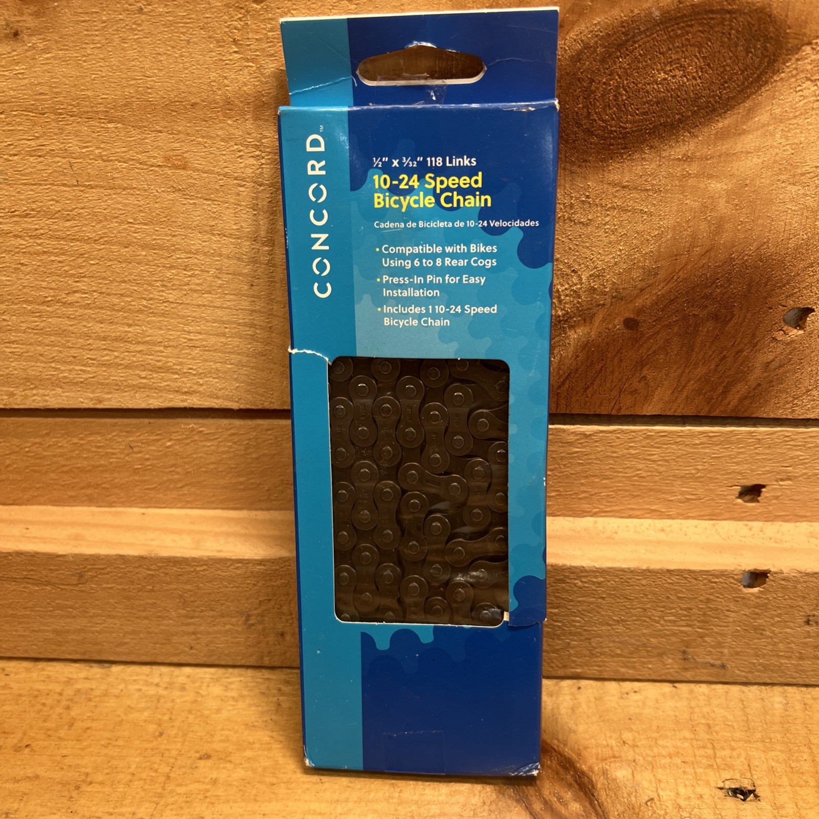 Concord ( Walmart Brand) 10-24 speed bicycle chain 1/2″ x 3/32″ 118 Links