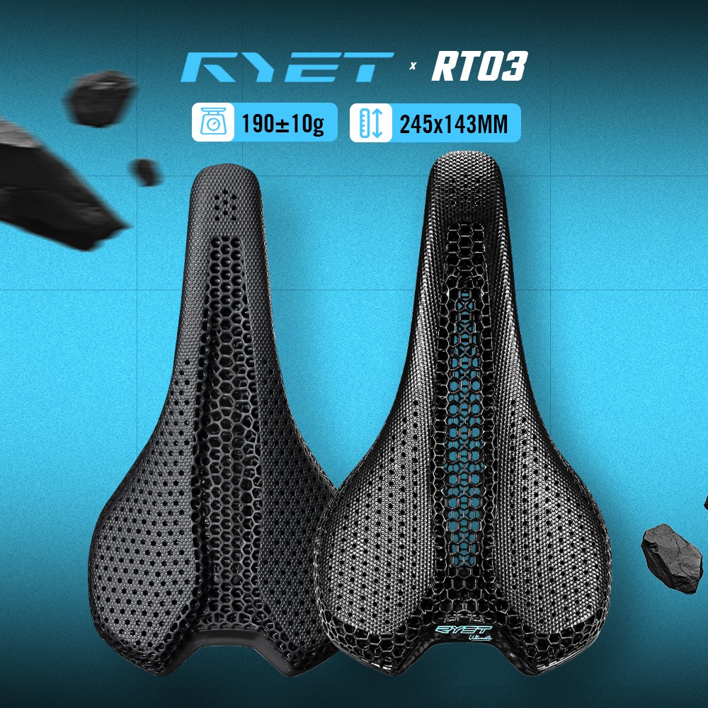 3D Printed Bike Road MTB Saddle Ultralight Full Carbon Fiber Rails Hollow Relief