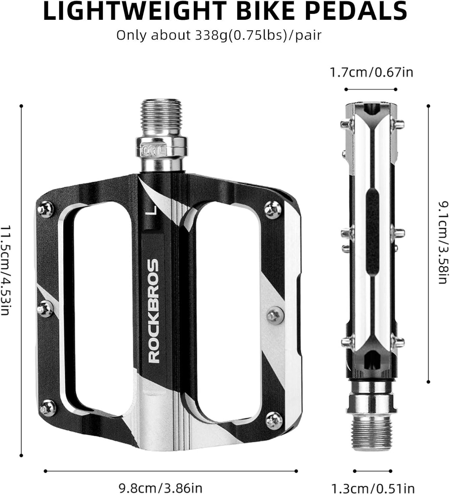 Mountain Bike Pedals Flat Bicycle MTB Pedals Carbon Fiber Sealed Bearing