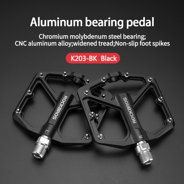 RockBros MTB Pedals 9/16″ Lightweight Aluminum Alloy Sealed Bearing Flat Pedals