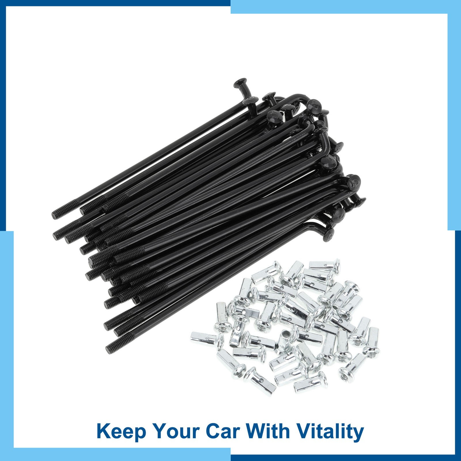 1 Set 12G 76mm Length Bicycle Spokes Nipple Carbon Steel Universal
