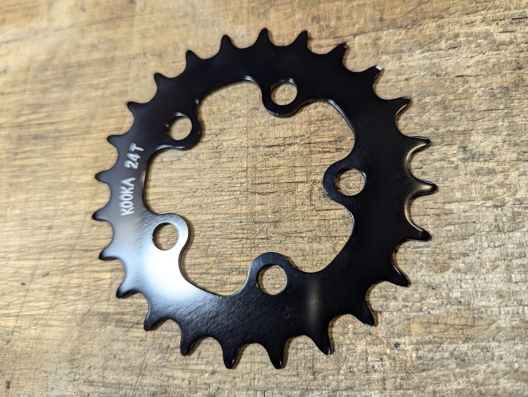 NOS KOOKA 24t 58mm bcd chainring MTB vintage (black)