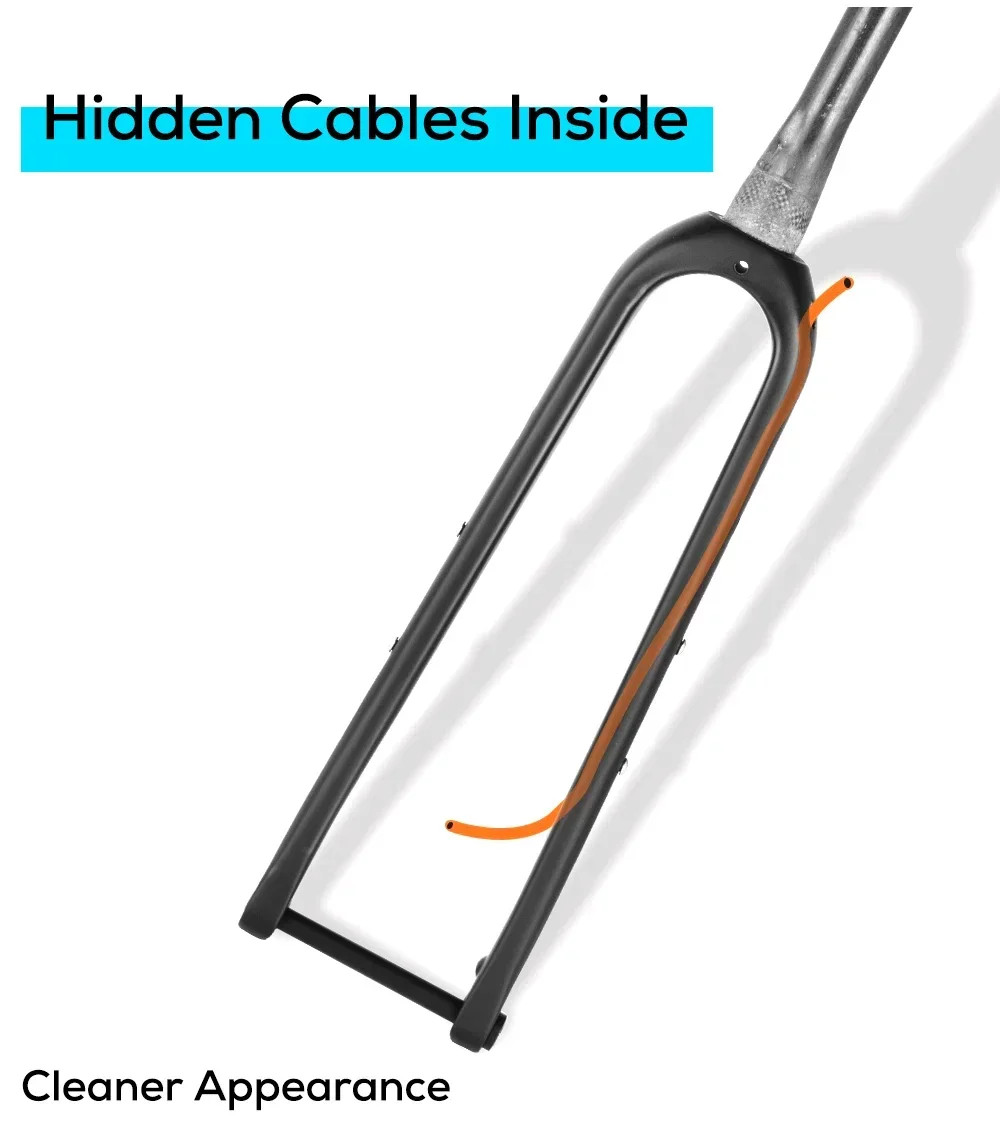 Carbon Fiber Gravel Bike Front Fork Tapered Matte 700C*45C Thru Axle 12*100m