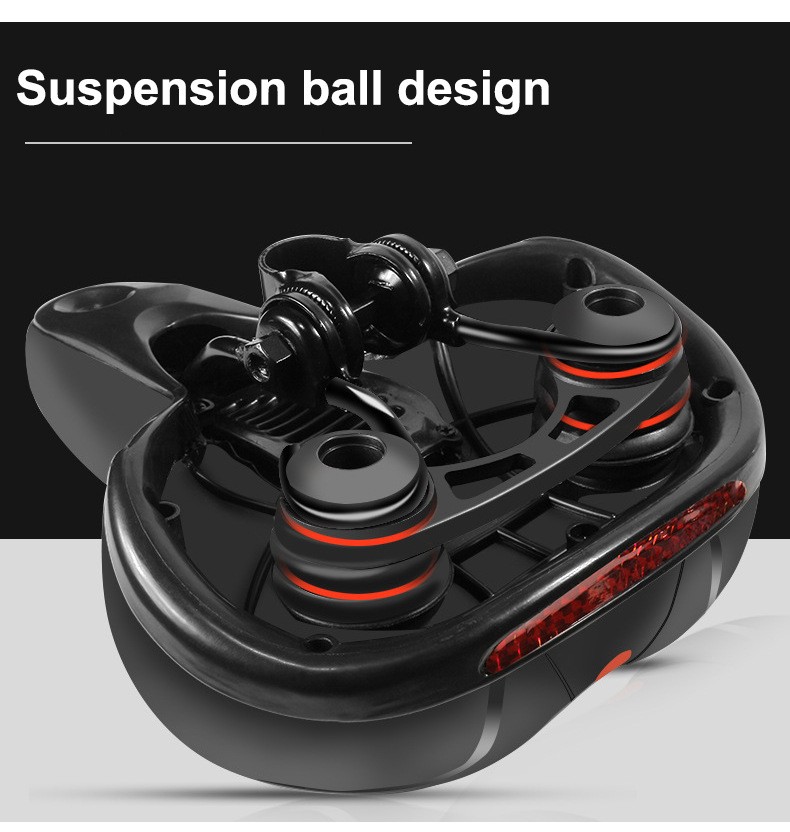 Comfort Bike Seat Memory Foam Padded Bicycle Saddle Dual Shock Absorbing Reflect
