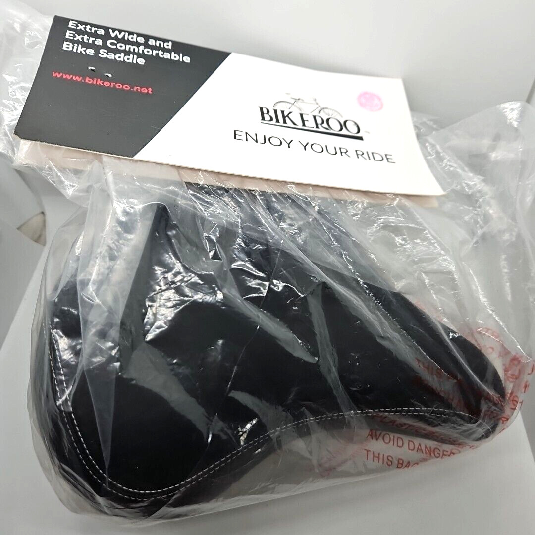 Bikeroo Extra Wide And Extra Comfortable Bike Saddle 10 X 10 X 7 Inches Black