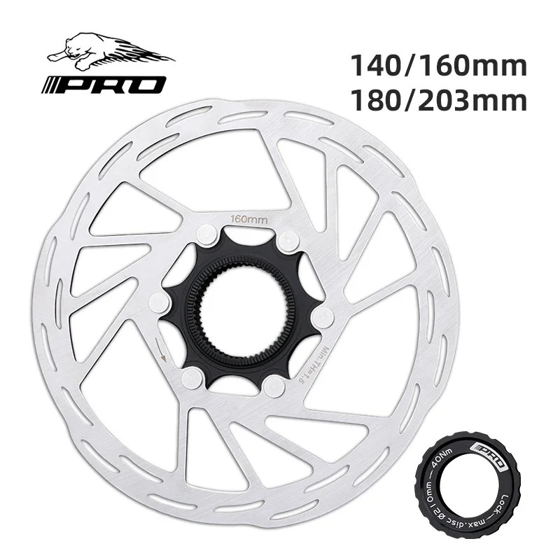 IIIPRO Bicycle Center Lock Bicycle Brake Rotor 140Mm/160Mm/180Mm/203Mm Road Bike