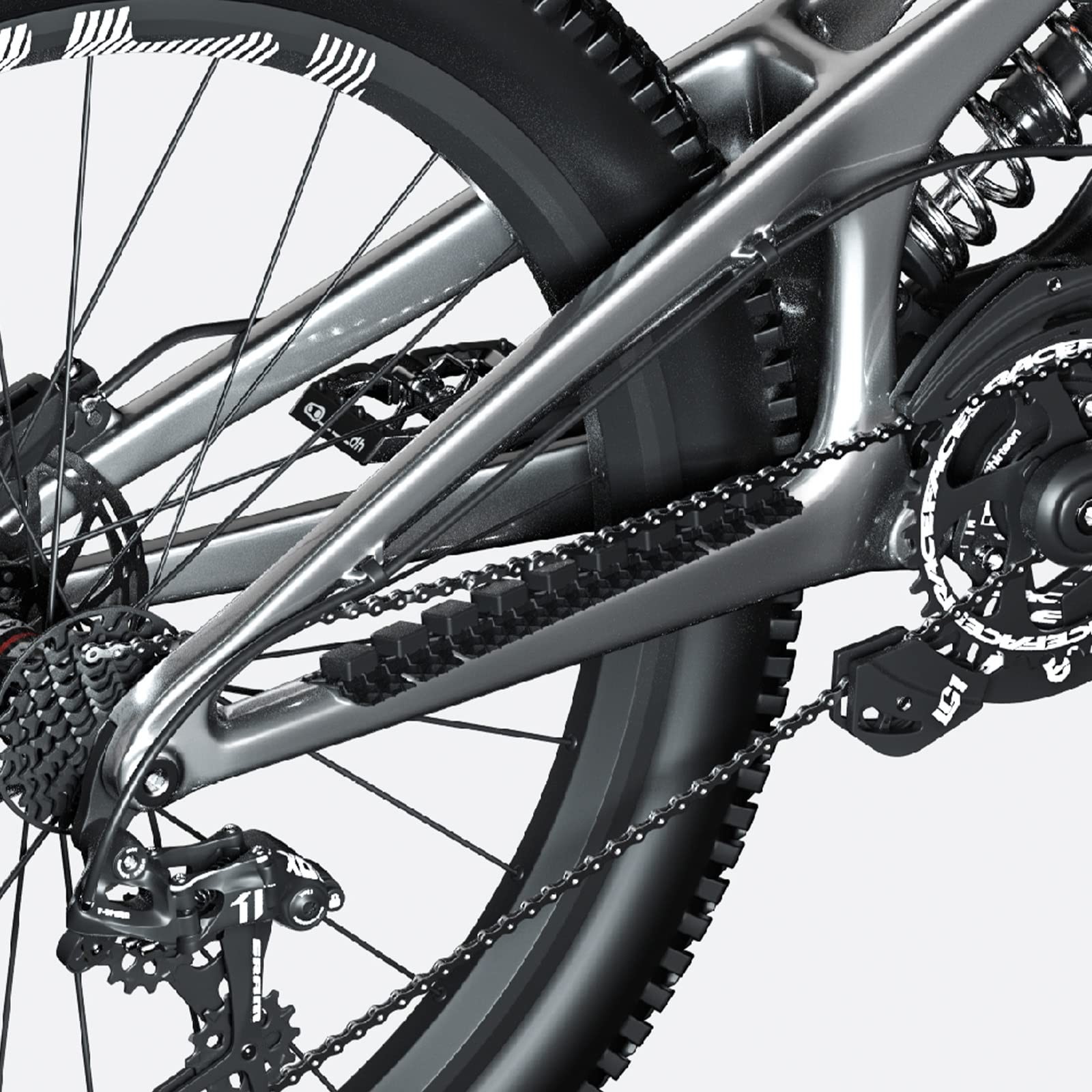 ENLEE Mountain Bike Chainstay Protector, MTB Silicone Chain Small, Black 4