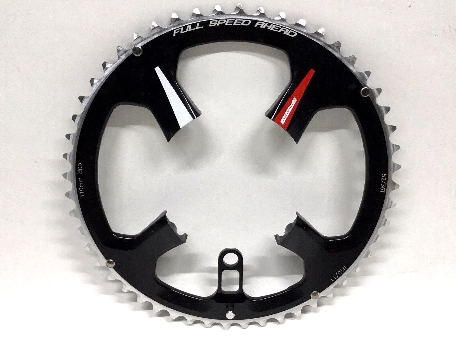 FSA K‑Force ABS 52T Chainring 110BCD 5‑Bolt 10‑11sp Red Decal WA426