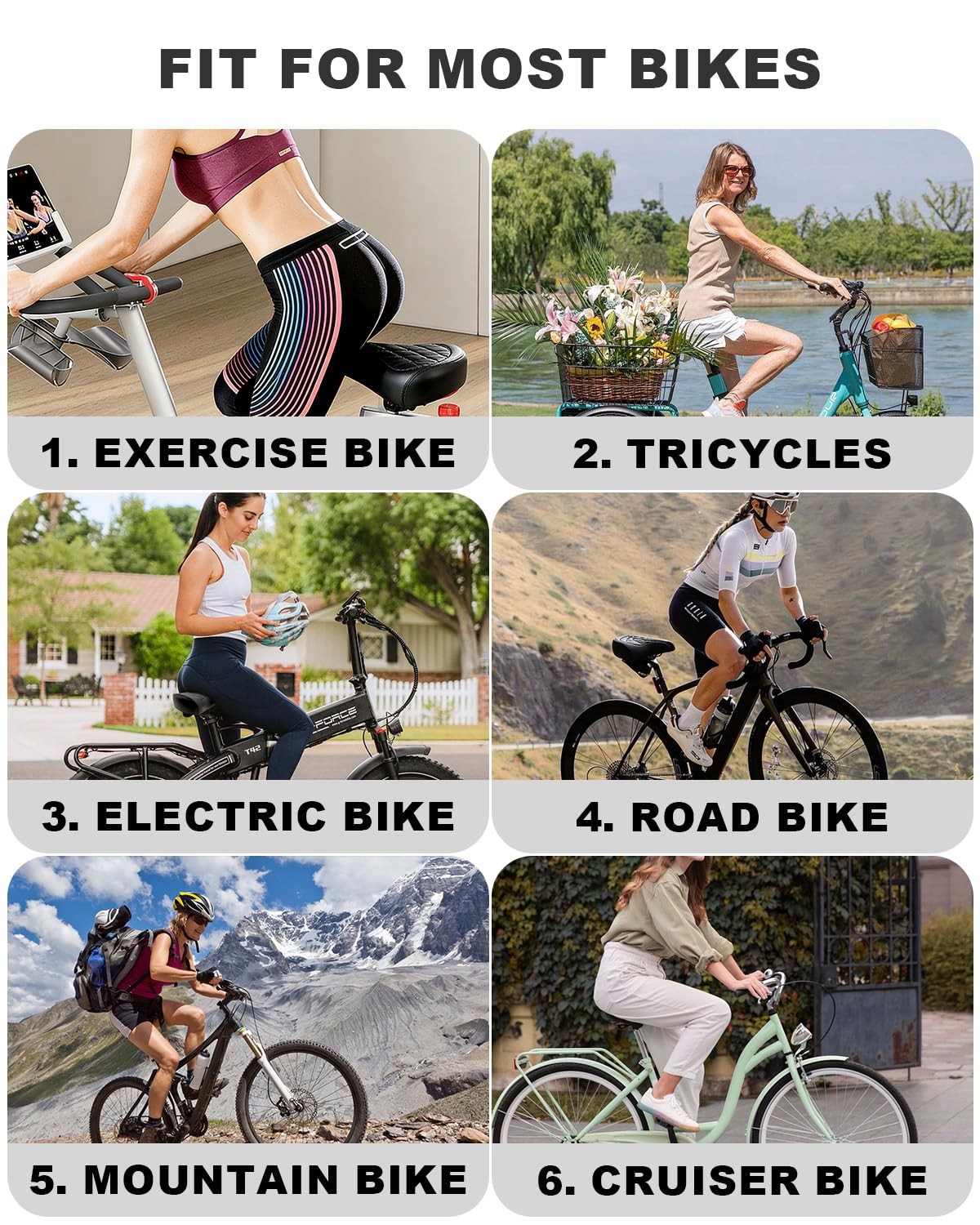 Oversized Wide Bike Seat for Men & Women, Comfort Soft Vintage Width: 9.8IN