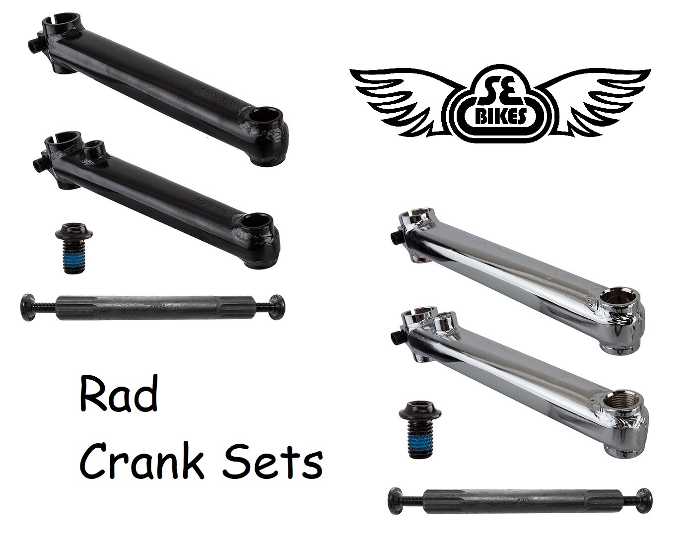 SE Racing Bikes RAD 175mm 3-PIECE Bicycle Chrome or Black