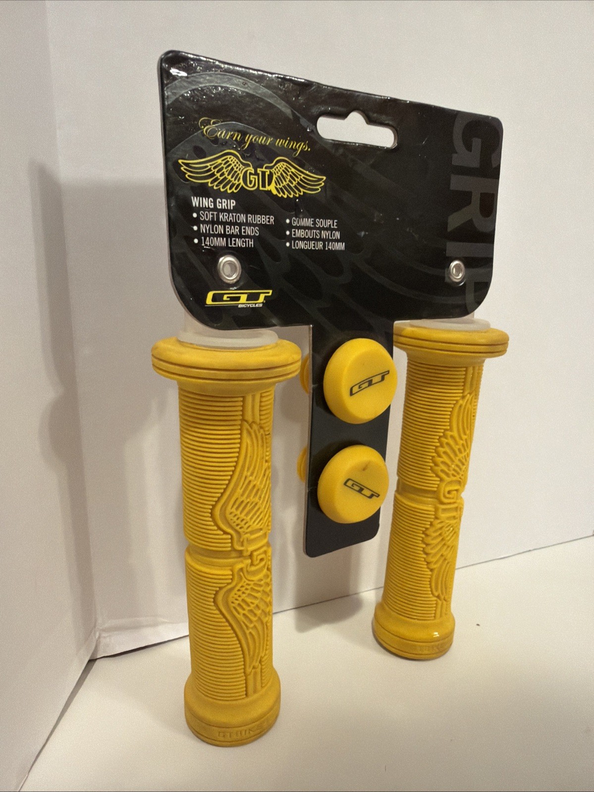 GT BMX Grips Winged Style Dyno Compe Air Wings Yellow Nos