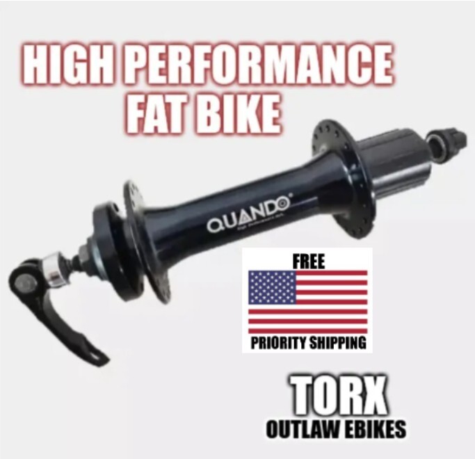 Quando Fat bike rear hub aluminum 190mm QR 8/9/10 speed 36h Cassette disc type.