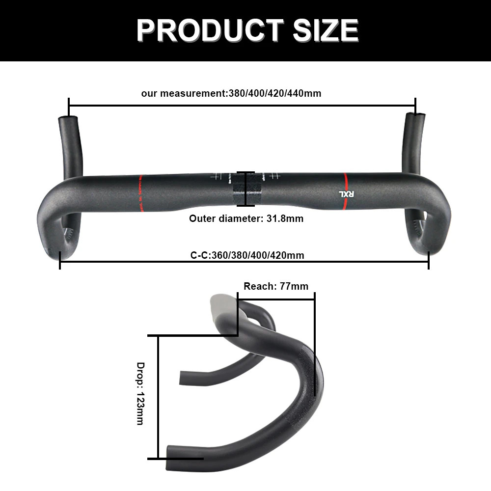 Carbon Road Bicylce Handlebar 31.8mm UD Matte Glossy Drop Bar 380-440mm Bent Bar