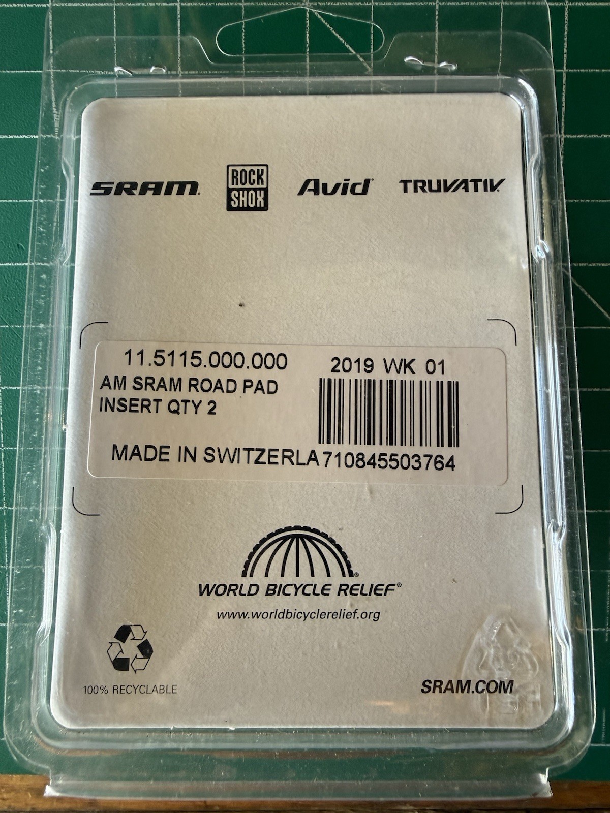 2 Packs Sram by SwissStop Road Brake Pad Inserts- 11.5115.000.000 2019 WK 01 NEW