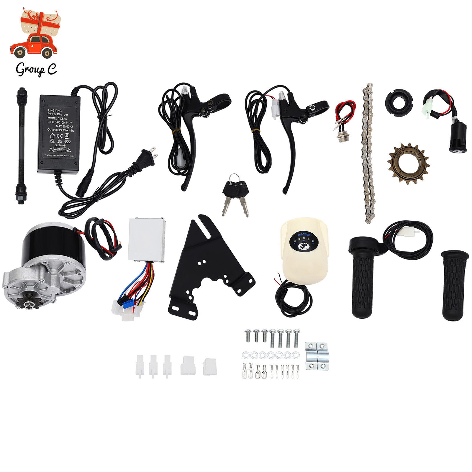 24V 250W Electric Bicycle Conversion Kit E-Bike Cycling Brush Motor & Controller