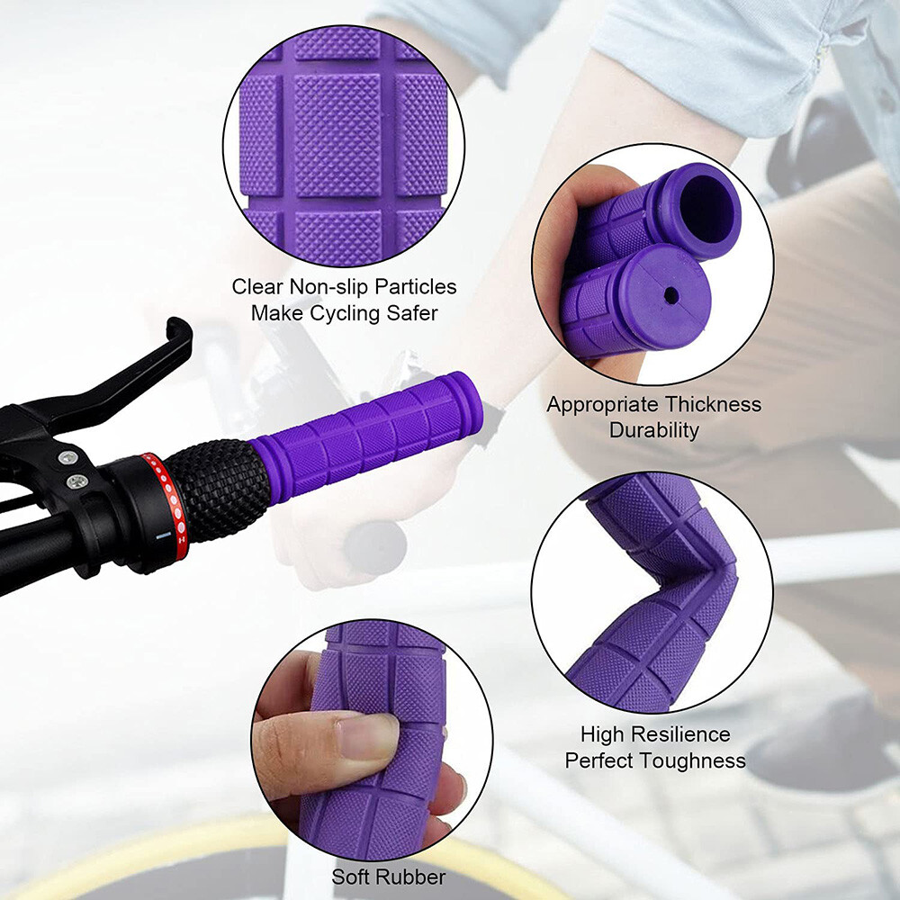 2 PC Mountain Bike Bicycle Cycling Handlebar Anti-Slip Soft Rubber Hand Grips